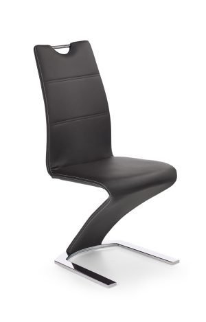 Krzesło K 188 na metalowych płozach z ekoskóry