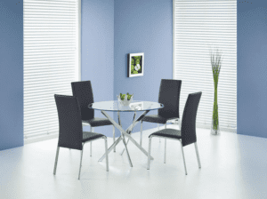 RAYMOND - stół okrągły glamour ze szklanym blatem