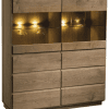 ATLANTA-48 dębowa komoda z podświetlaniem, witryna, DEKORT