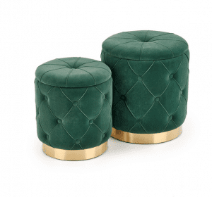 ZESTAW DWÓCH PUF POLLY ZIELONY