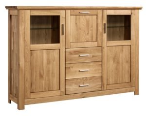 PORTO 47  Komoda dębowa z szufladami i podświetleniem, kredens 190 cm DEKORT