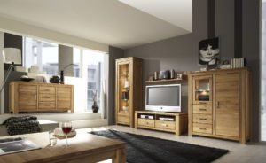 FARO ekskluzywny zestaw mebli dębowych do salonu z podświetleniem Dekort