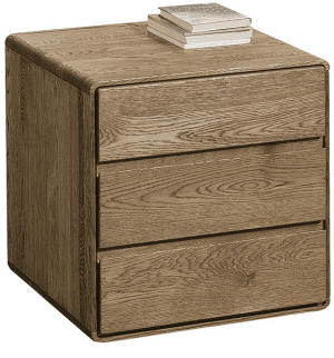 ATLANTA 85 Dębowy kontenerek na kółkach z szufladami, szafka nocna 50 cm