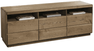 ATLANTA-26 dębowa szafka RTV z szufladami, szafka pod telewizor - DEKORT - dąb palony