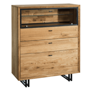 Dębowa komoda z szufladami i podświetleniem 100 cm VIGO 46 - DEKORT