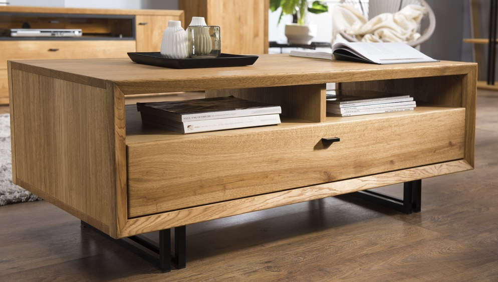 VIGO 64  - stolik kawowy dębowy 120x60 ława w stylu LOFT -  DEKORT