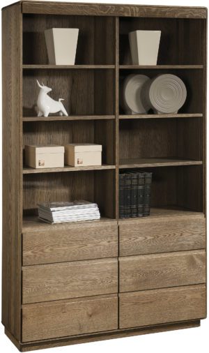 ATLANTA-13 dwudrzwiowy, dębowy regał na książki 120 cm