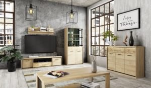 MEDIOLAN zestaw mebli do salonu - Hikora Naturalna