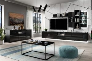 Zestaw mebli HELIO 3 - 2 kolory szary/czarny