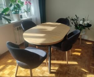 NORD - dębowy stół okrągły, rozkładany pod wymiar 90-240 cm