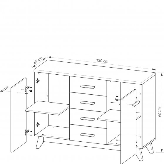 SVEN 09 komoda z szufladami w stylu skandynawskim