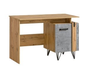 YOUTH ROOM młodzieżowe biurko pod komputer na nóżkach 55 x 120 cm BETON JASNY - DĄB WOTAN