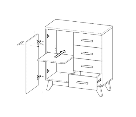SVEN 08 komoda z szufladami w stylu skandynawskim