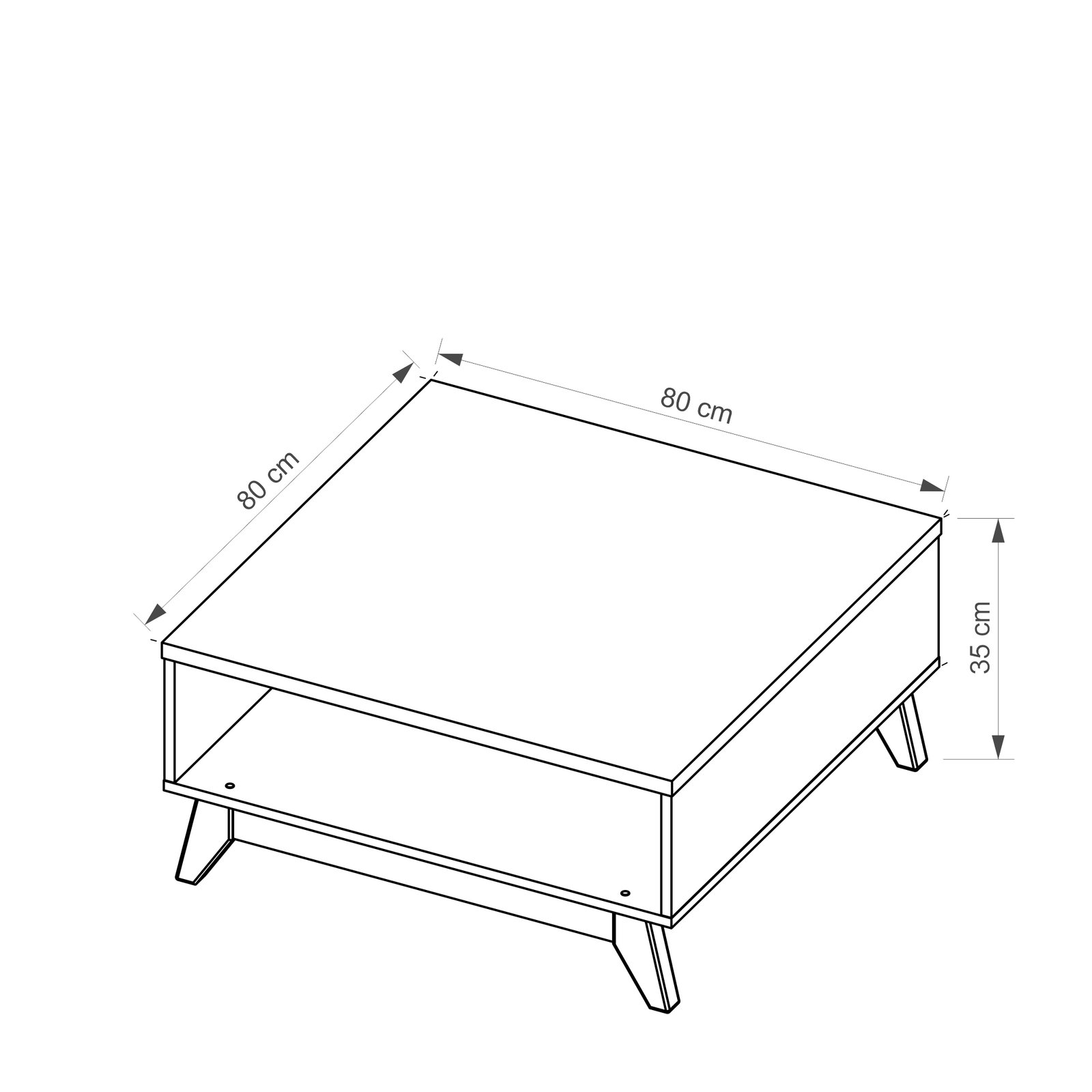 SVEN 10 ława stolik kawowy w stylu skandynawskim 80 cm