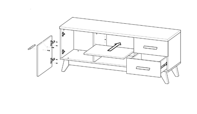 SVEN 05 komoda szafka RTV skandynawska na nóżkach