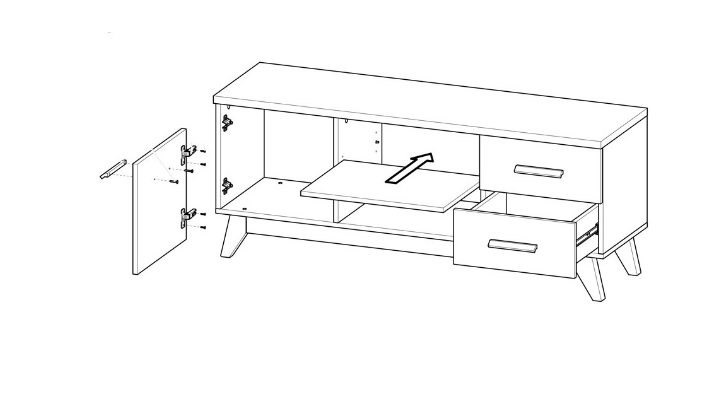 SVEN 05 komoda szafka RTV skandynawska na nóżkach