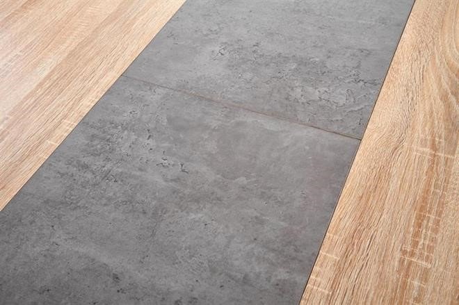 ALBON - stół kuchenny rozkładany, sonoma, popiel, czarne nogi