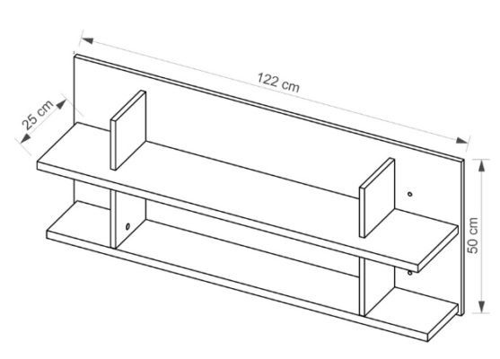SVEN 11 półka ścienna wisząca 122 cm biały-drewno