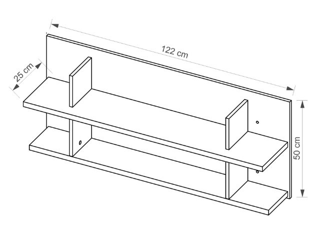 SVEN 11 półka ścienna wisząca 122 cm biały-drewno