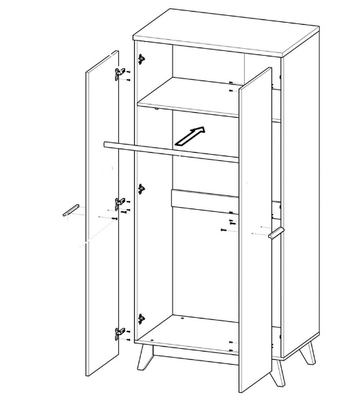SVEN 01 szafa w stylu skandynawskim wnętrze