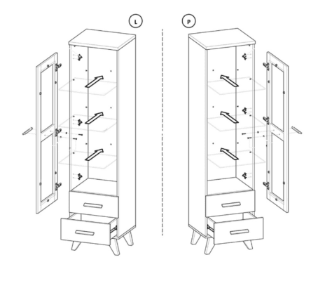 SVEN 04 wąska witryna w stylu skandynawskim DOLMAR