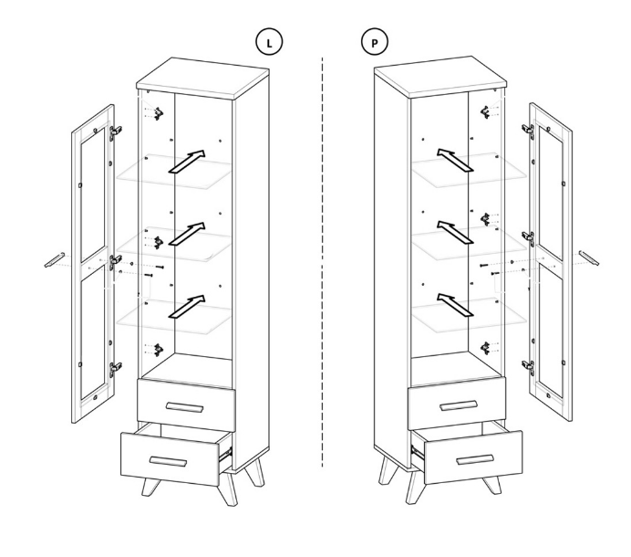 SVEN 04 wąska witryna w stylu skandynawskim DOLMAR