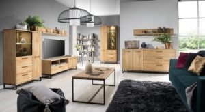 LAGOS dębowy zestaw mebli do salonu w stylu loft Dekort