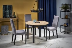 RINGO stół okrągły rozkładany 102-142 cm ARTISAN-CZARNY