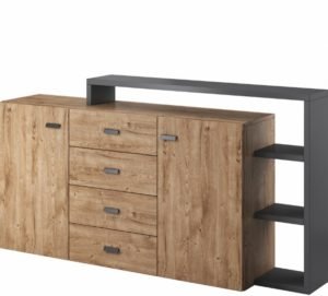 Komoda BOTA 27 antracyt - dąb ribbec