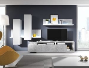 MEBLOŚCIANKA BOTA 09 biały-beton colorado