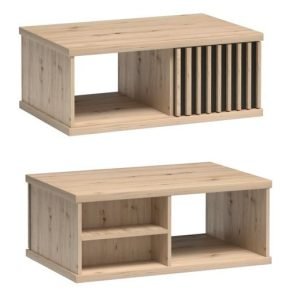 CALI-C8 stolik kawowy z lamelami 60 x 90 cm, z montażem DĄB ARTISAN