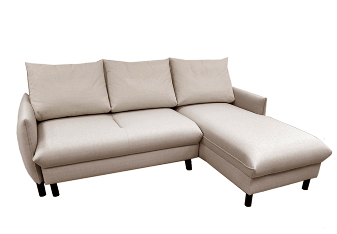 NESTO - ekskluzywny narożnik do małych pomieszczeń, na nóżkach, z pojemnikiem, system DL, Etap-Sofa