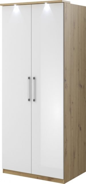 Szafa OPTIMA typ-18  Dąb Artisan / Biały Połysk