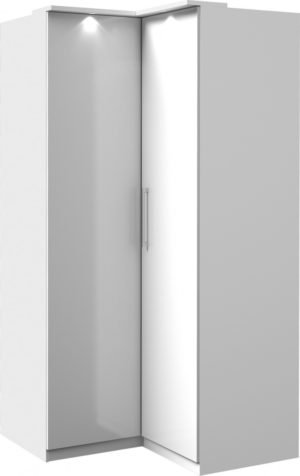 Szafa narożna OPTIMA typ-16  Biały / Biały połysk