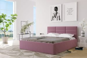 CLA łóżko tapicerowane z panelami poziomymi 120 x 200 cm