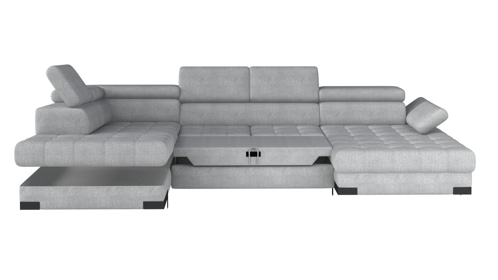 SELVA XL - narożnik rozkładany z pojemnikiem na pościel, na nóżkach