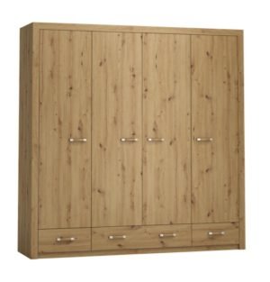 Szafa czterodrzwiowa z szufladami o szerokości od 200 cm MEGAN–S200