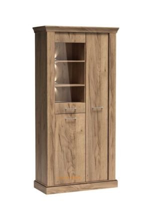 ANTICA-10 stylowa witryna trzydrzwiowa 100 cm Kraft Złoty