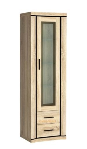 DALLAS-16 wąska witryna z szufladami 60 cm Dąb Sonoma, Truflowy