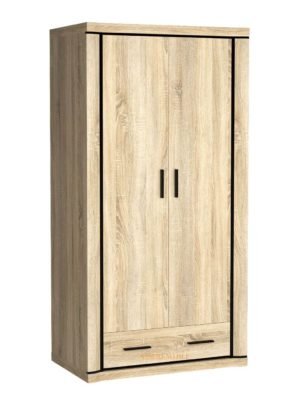 DALLAS-20 szafa dwudrzwiowa z szufladą 100 cm Dąb Sonoma, Truflowy