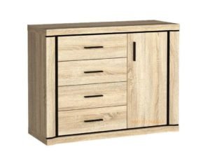 DALLAS-03 jednodrzwiowa komoda z szufladami 120 cm Dąb Sonoma, Truflowy