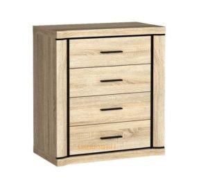 DALLAS-04 mała komoda z szufladami 80 cm Dąb Sonoma, Truflowy