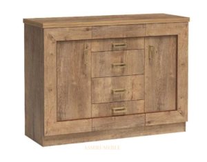 TADEUSZ-05 stylowa komoda dwudrzwiowa z szufladami 120 cm