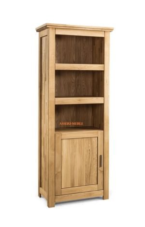 PORTO 14 jednodrzwiowy regał dębowy na książki 80 cm - Dekort