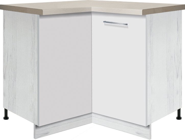 CRE-16D biały połysk szafka kuchenna narożna 90x90