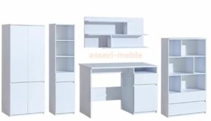 ARCTIC WHITE zestaw mebli młodzieżowych z biurkiem