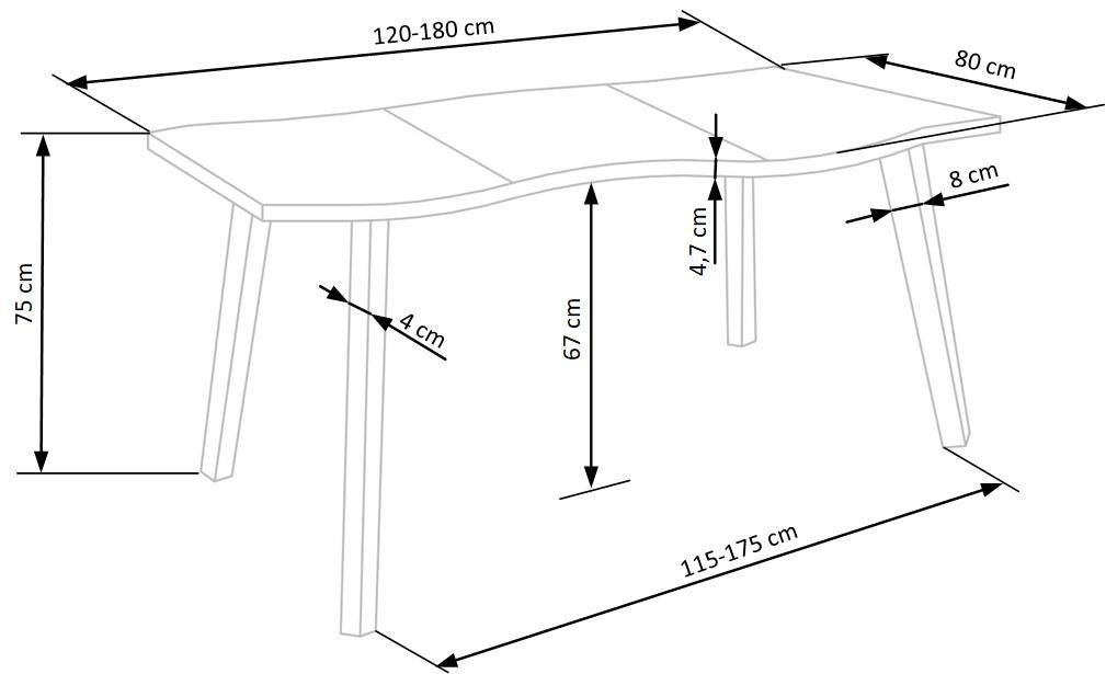Dickson-stół-rozkładany-wymiary
