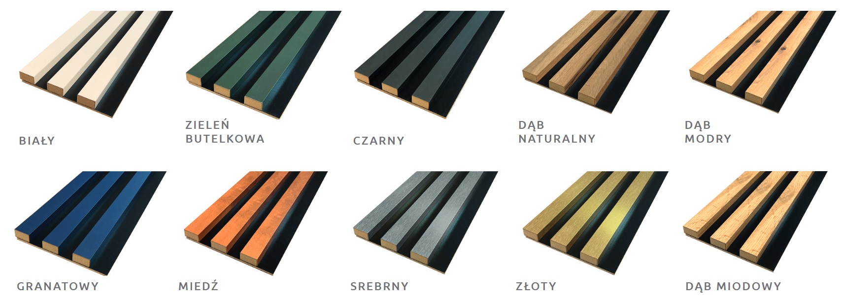 LAMELE dekoracyjne na podkładzie czarnym, dębowym - 3 szt