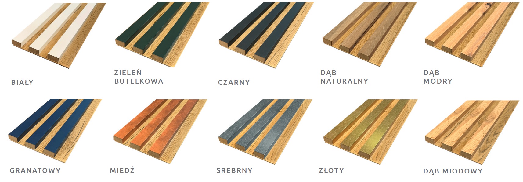lamele - kolory na podkładzie dąb szlachetny