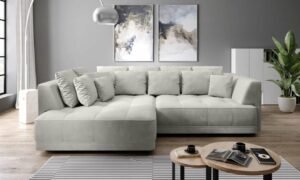 TIGA BOX - narożnik z elektrycznie wysuwanym siedziskiem i pojemnikiem 286 x 207 cm